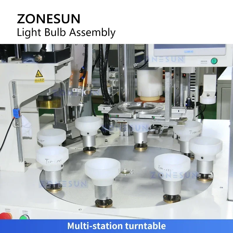Zonesun Máquina de ensamblaje de bombillas LED Equipo de montaje de iluminación Tecnología de producción LED ZS-DPA8