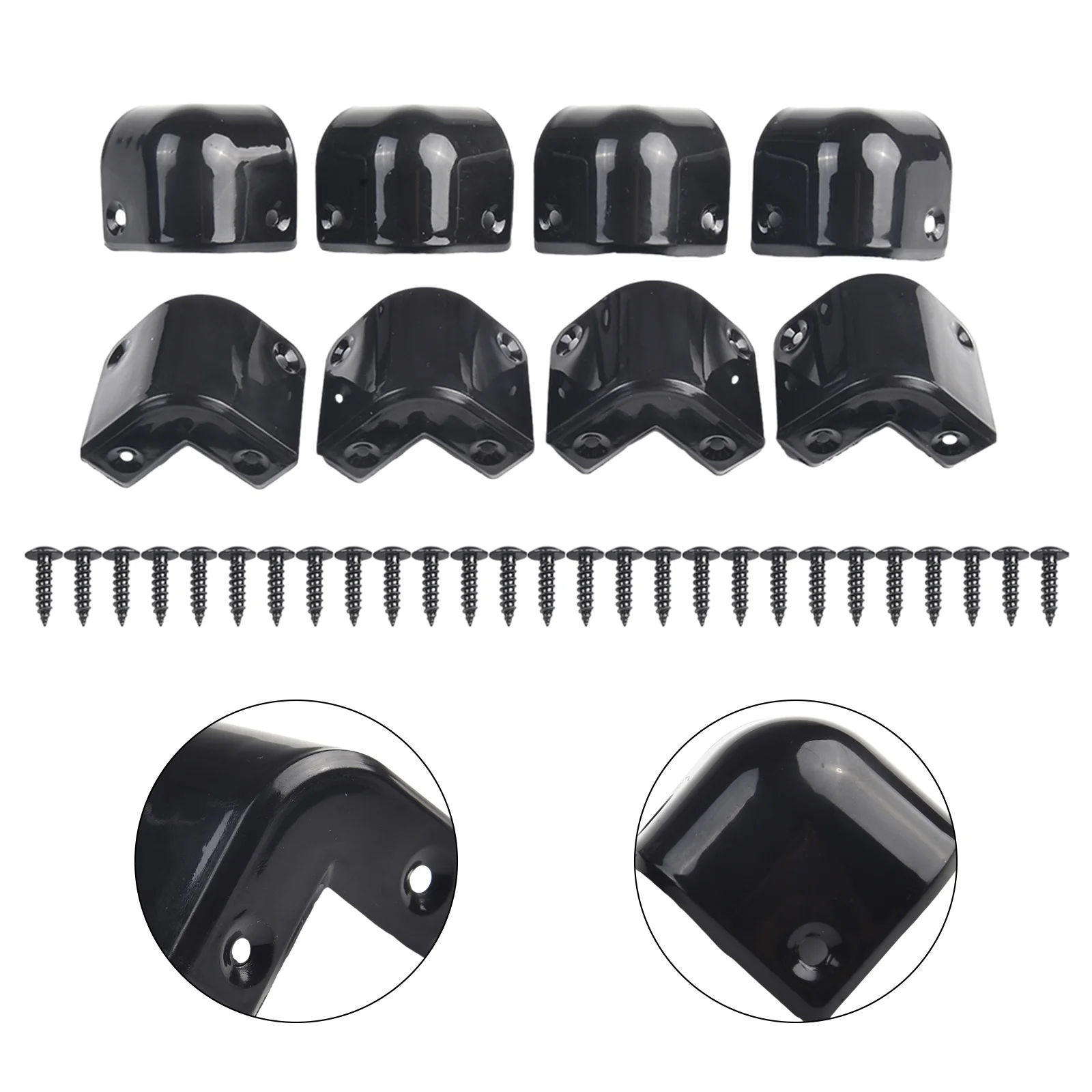 8Pcs Guitar AMP Corner /4 Front + 4 Rear 8 PCS Amplifiers /Black Cabinet Corner Guitar Plastic Protect /Protection Tool Parts