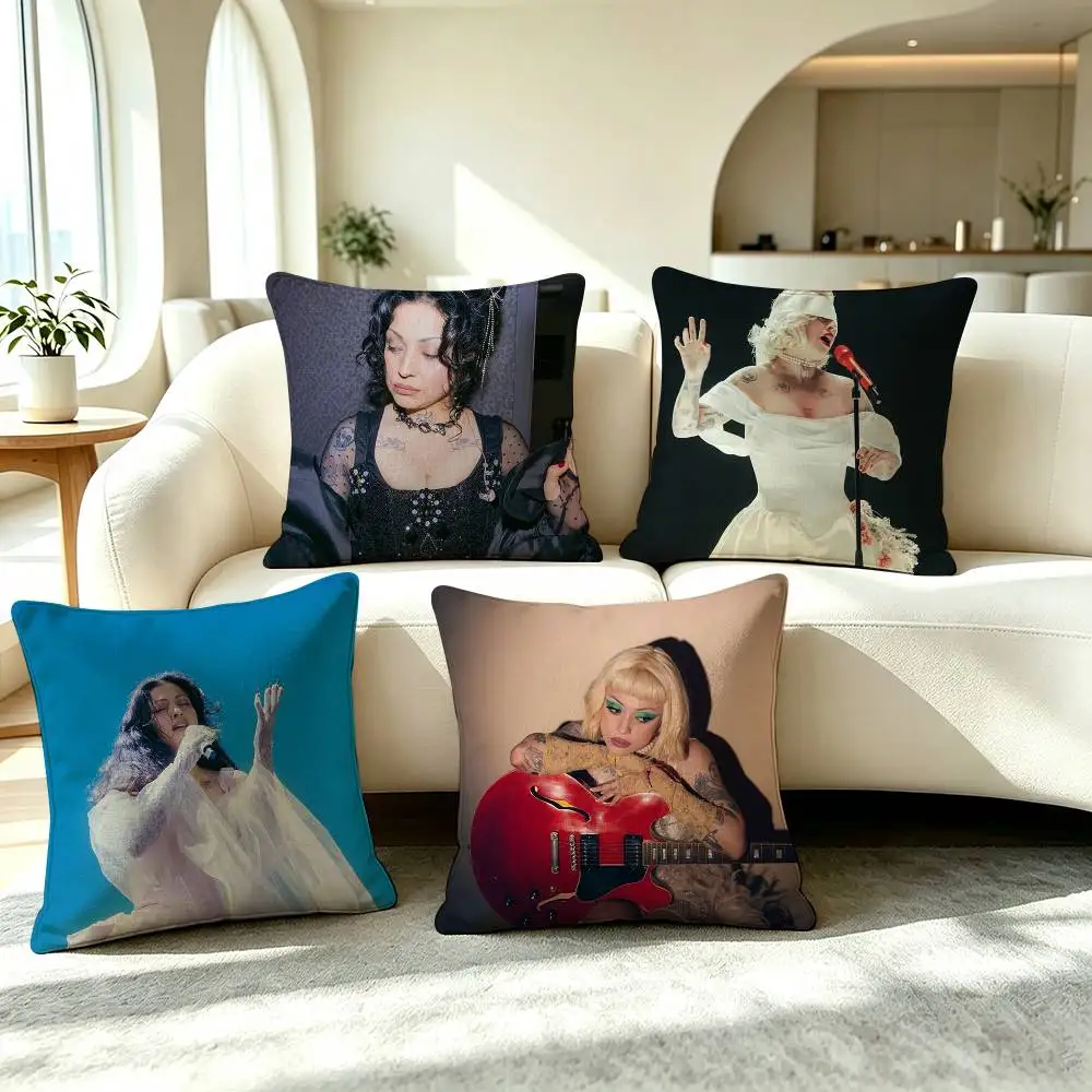 S-Singer Mon Laferte  Pillow Case Square Double-Sided Sofa Cushion Cover Bedroom Bedside Pillow