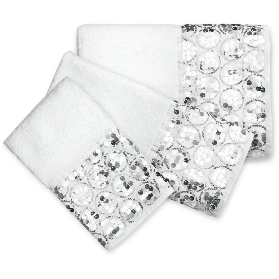 

Popular Bath Sinatra White 3-Piece Bathroom Pool Hand Wash Towel Set