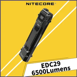 NITECORE EDC29 6500Lumens Utra Slim EDC Tactical Flashlight USB-C Rechargeable Bulit-in Battery Max throw of 400 meters