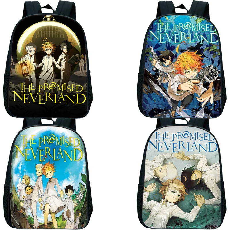 Mochila The Promised Neverland para guardería, Mochila escolar de Anime para niños pequeños, Mochila para niños, Mochila de Manga japonesa para niñas, Mochila