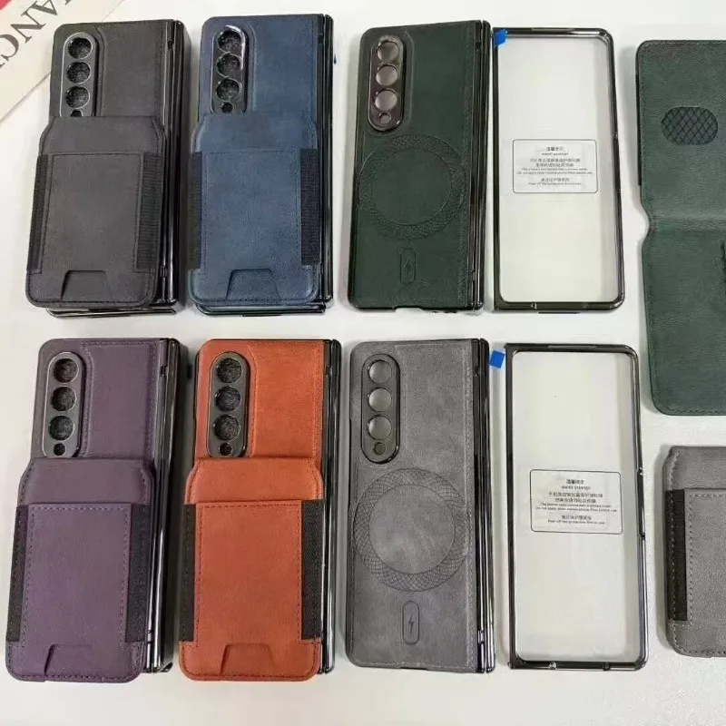 

Роскошный кожаный чехол-кошелек 2 в 1, чехол для телефона Samsung ZFold 7 Z Fold7 Fold 7 6 5 4 3 5G, защитный чехол с магнитным держателем для карт
