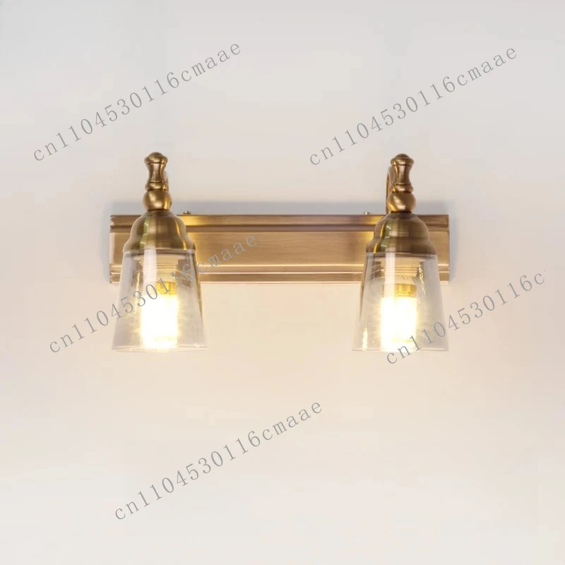 

New Wall Lamp Horn Glass Lampshade Bedroom Bathroom Bathroom Front Light E14 Bulb Replaceable