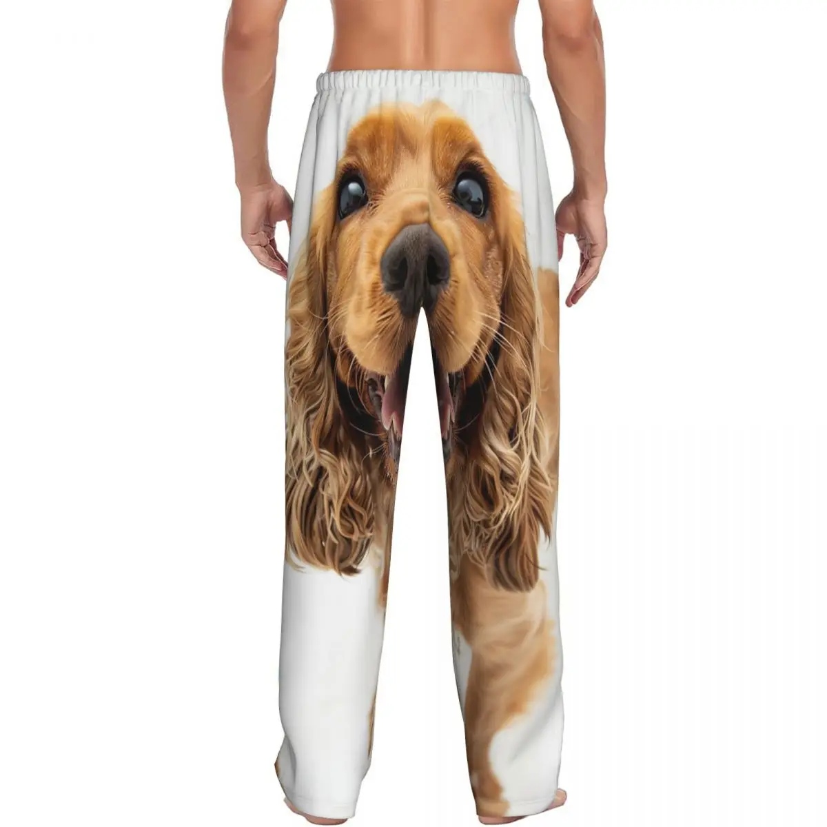 Custom Tail Wagging Wisdom Nurturing Your Cocker Spaniel Spirit Pajama Pants Men Sleepwear Sleep Lounge Bottoms with Pockets