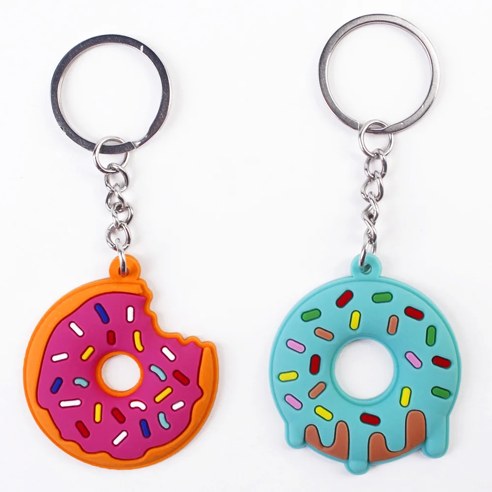 Creative Sweet Donut Keychain Party Favors Kids Food Pendant Keyrings Bag Pack Ornaments Keychain Accessories Gifts