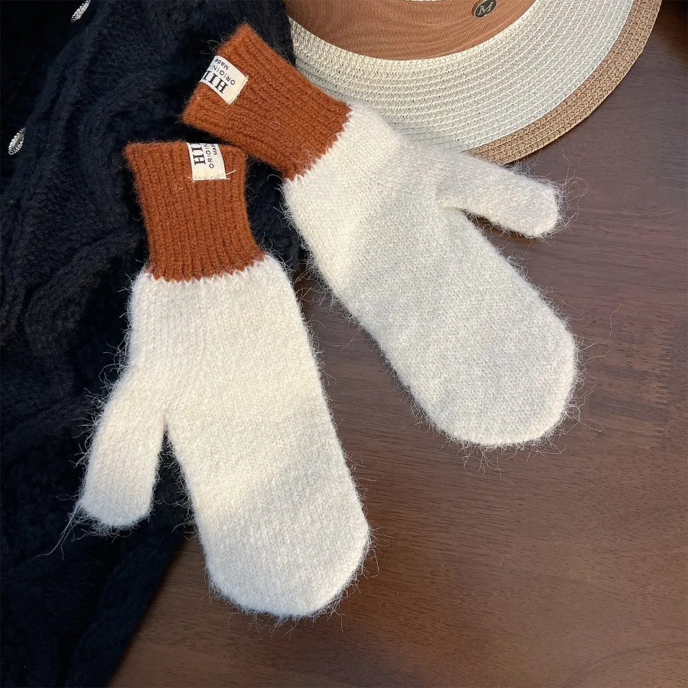 

Fashion Keep Warm Winter Gloves Elasticity Solid Color Women Knitted Gloves Sweet Simple Soft Full-finger Gloves Girls
