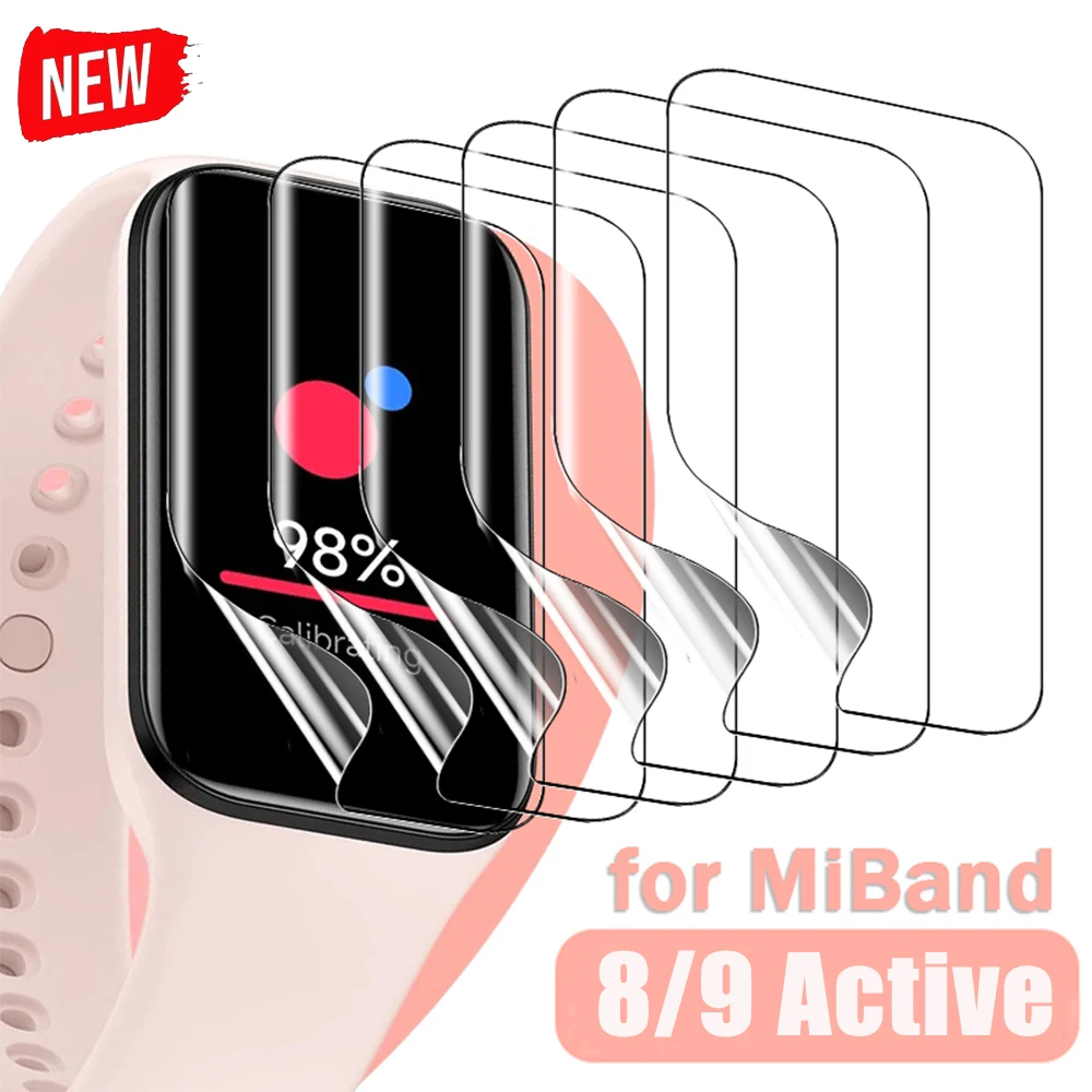 Hydrogel Film for Xiaomi Band 9 Active Smartwatch Anti-scratch Soft TPU Screen Protectors HD Tempered Films for Miband 8 Active