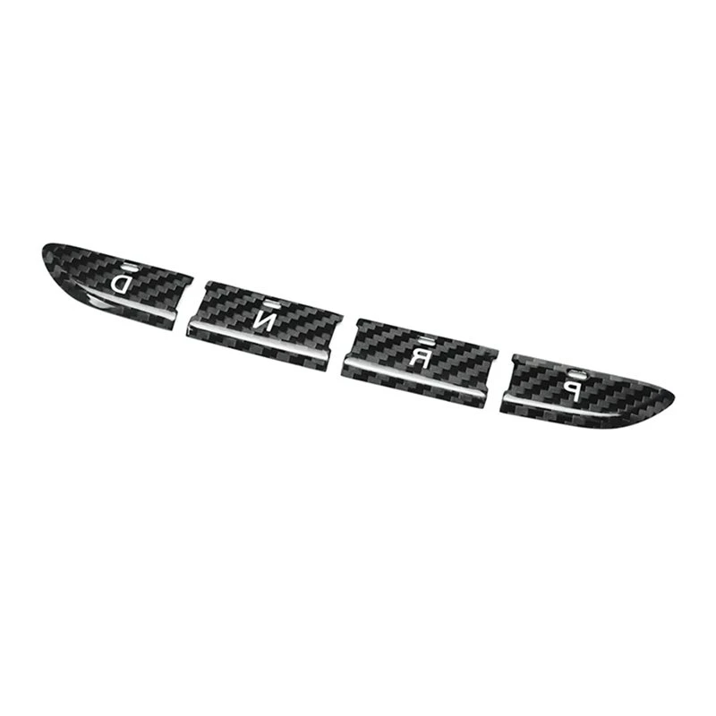 ABOU-For Fiat 500E Abarth 500E 2022-2026 Compatible Car Gear Shift Button Trim Sticker Real Carbon Fiber Interior Accessory