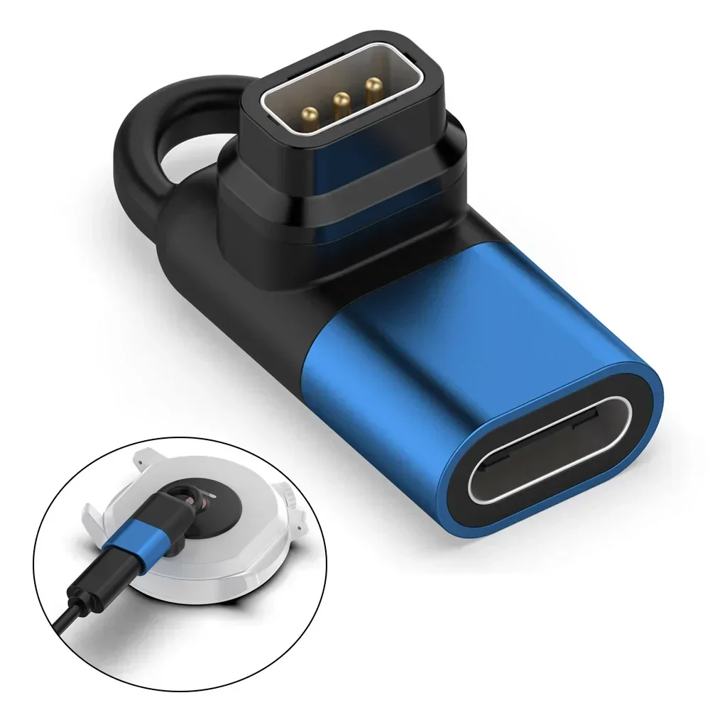 Ladegerät-Adapter für Coros PACE 3/ PACE 2, Metallstecker auf Typ-C-Ladekabel für COROS Apex Pro/Vertix/Vertix 2 Blau