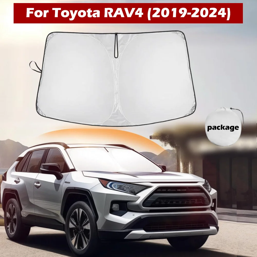 

Front Windshield Sun Shade for Toyota RAV4 2019-2024, Upgraded Nano Materials Front Window Shade Protector Parasol Car Interior