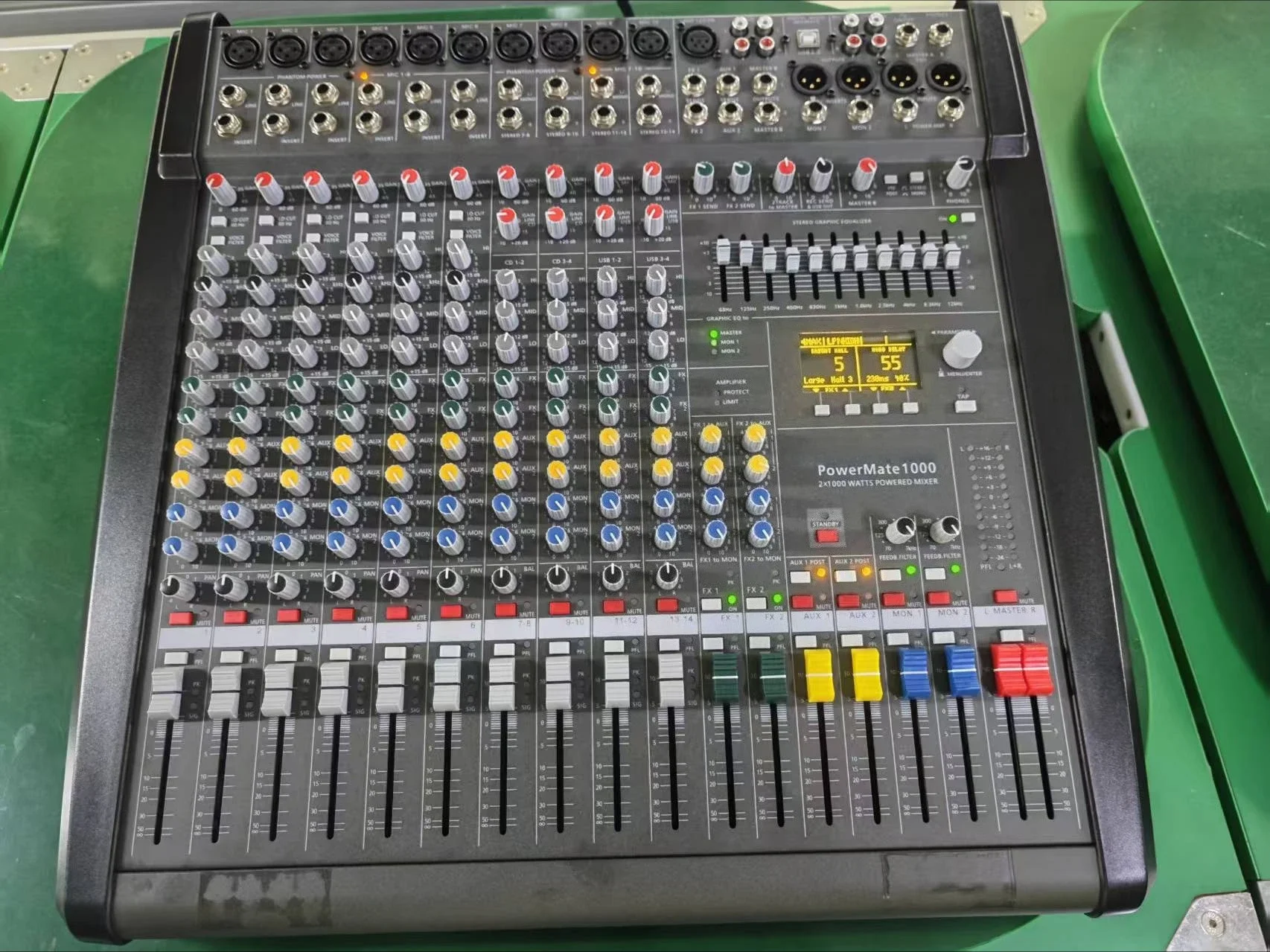 Image of PM1000 Professionelles Audio-Mischpult mit Staubschutz, integriertem Effektprozessor, kompaktem Mischpult, 48-V-Phantomspeisung und USB-Schnittstelle für Bühnenauftritte, Live-DJ-Übertragungen,