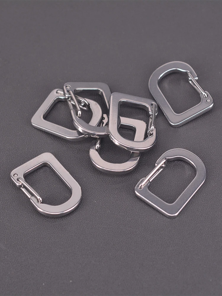 6 pcs 1.1inch Small  Super strong rectangle oval stainless steel spring snap hook quick release carabiner paracord clasp EDC