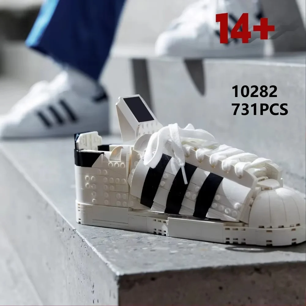 10282 clássico concha cabeça tênis decoração modelo presentes de aniversário 731 pçs tijolo brinquedos educativos das crianças