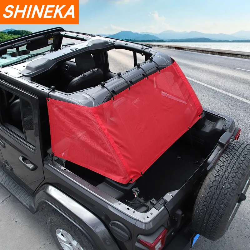 SHINEKA Car Trunk Sun Protection Sunshade Cover Heat Insulation Net for Jeep Wrangler JL 4-Doors 2018 Up Protection Accessories