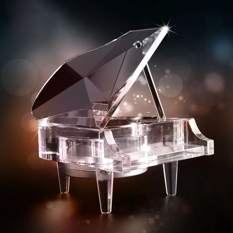 New Crystal Piano Music Box And Octave Box And Birthday Gift For Girls On Valentine's Day Or Wedding Ornaments For Girlfriends