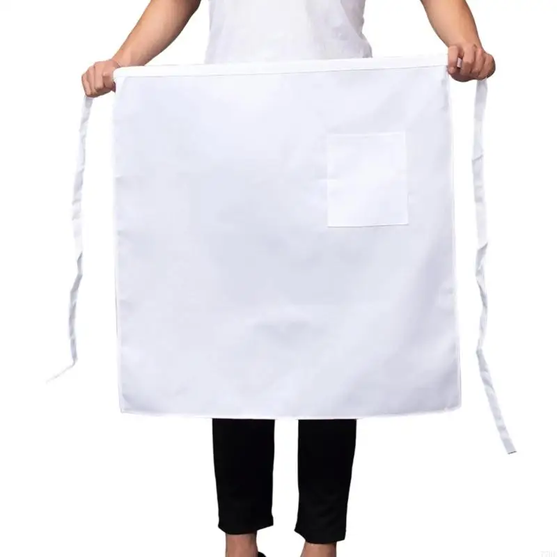 77HE 実用的なポリエステルキッチンエプロン半身こぼれ防止シェフ作業エプロンレストラン調理スタッフ用