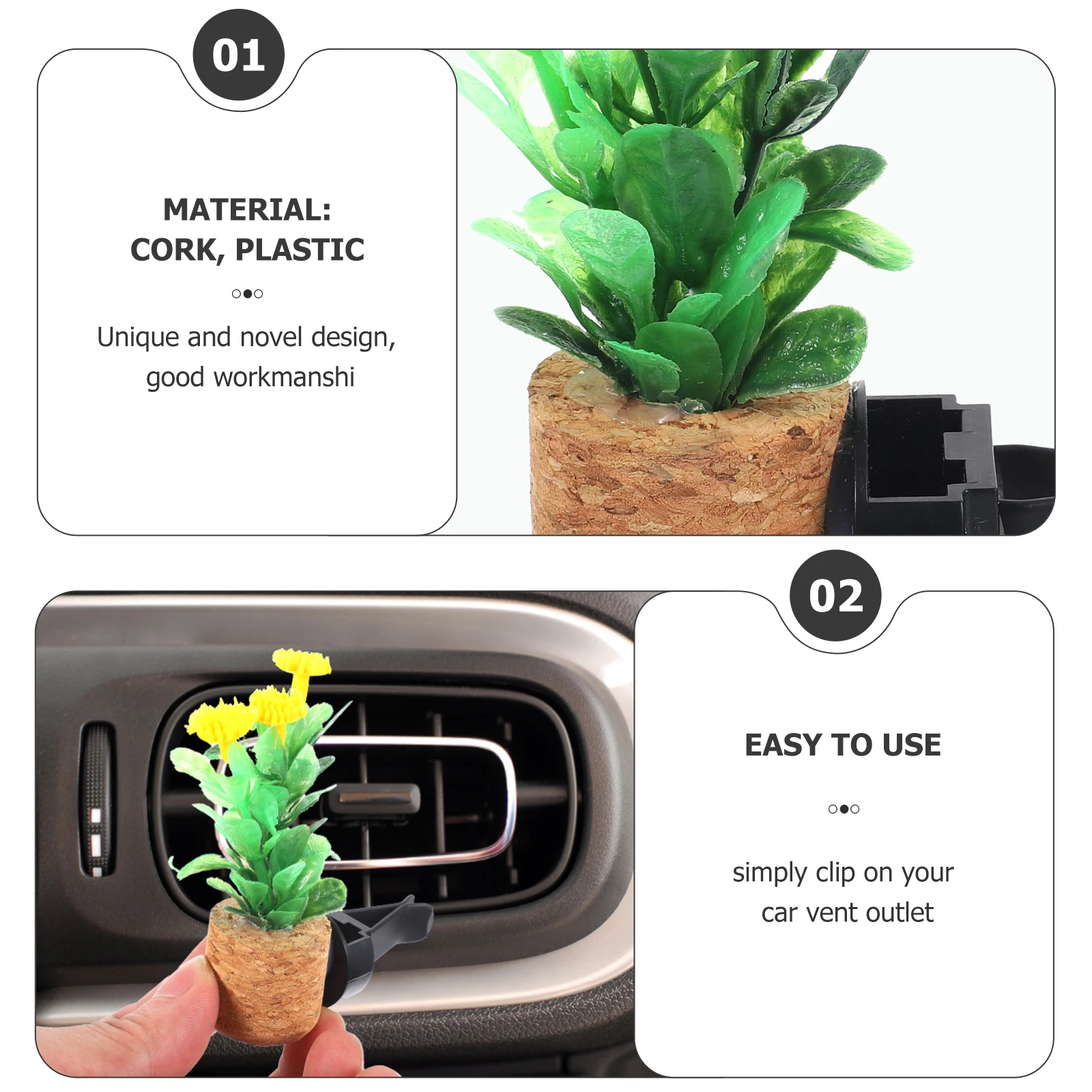

Aromatherapy Card Clip Air Vent Clips Vehicle-mounted Fragrance Cork Diffuser Vase