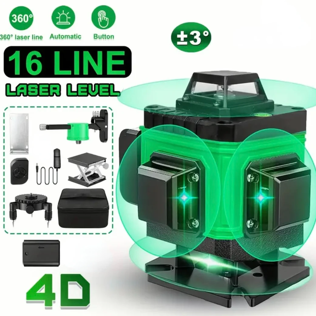 laser verde profissional para construcao nivel laser profissional linha transversal verde 4d modo de pulso linhas 12 linhas 16 linhas 360 01