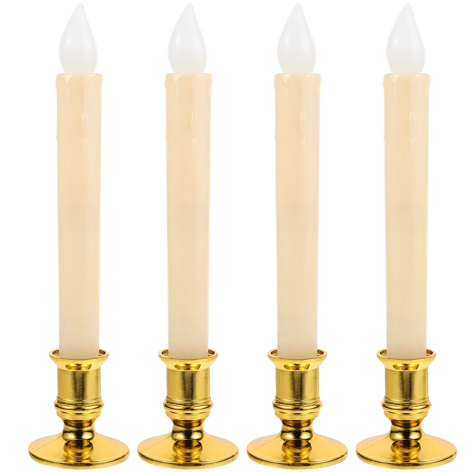 

4Pcs LED Simulation Light Gold Base Flickering Flameless Romantic Festival Decoration Wedding Birthday Party