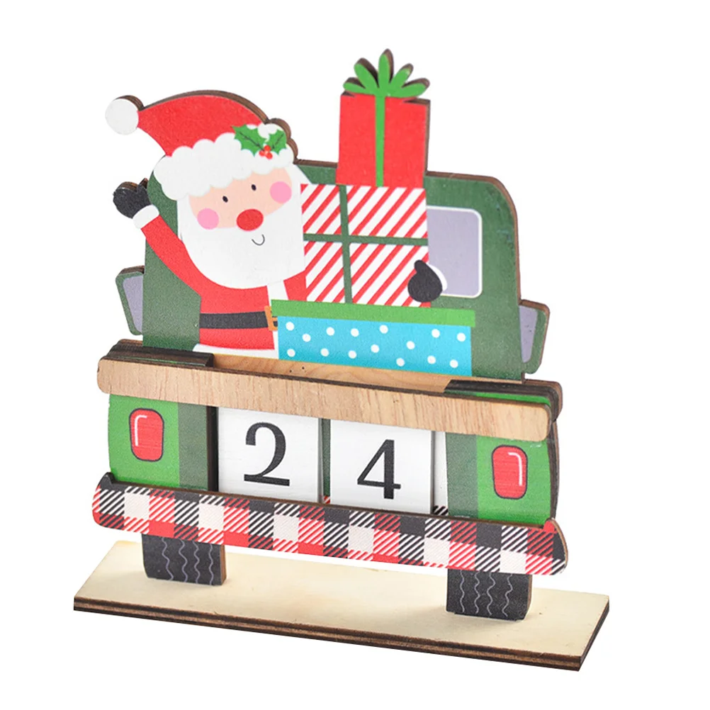 عيد الميلاد العد التنازلي التقويم خشبية عيد الميلاد الديكور هدية احتفالية متعة المنزل بار فندق مول الحواف الآمنة زينة عيد الميلاد