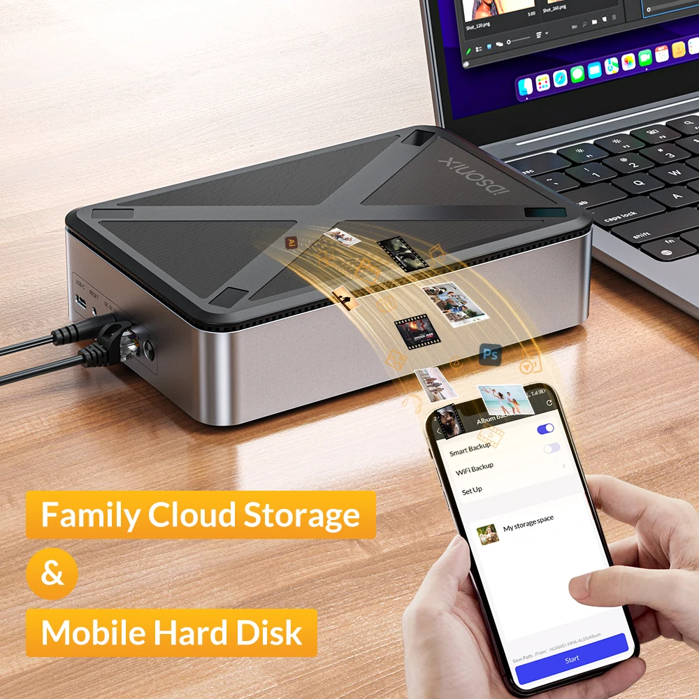 iDsonix Network Storage with 3.5 inch SATA HDD Hard Drive Enclosure NAS Private Cloud HDD Case SATA External Storage Cover Box