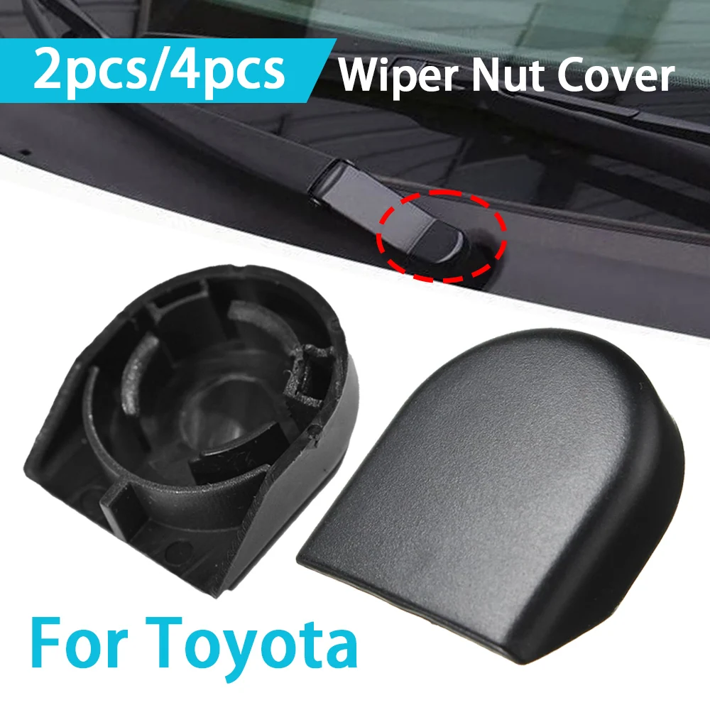 4Pc Car Wiper Arm Cover Cap Head Nut Plastic For Toyota Yaris Corolla Verso Auris 85292-0F010 Replacement Wiper Arms Covers Caps