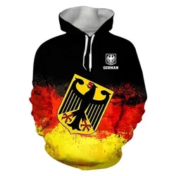 Latest German Flag Graphic Hoodies for Men Clothing 3D Print Bundesadler Emblem Hooded Sweatshirts Fashion Long Sleeve Pullovers