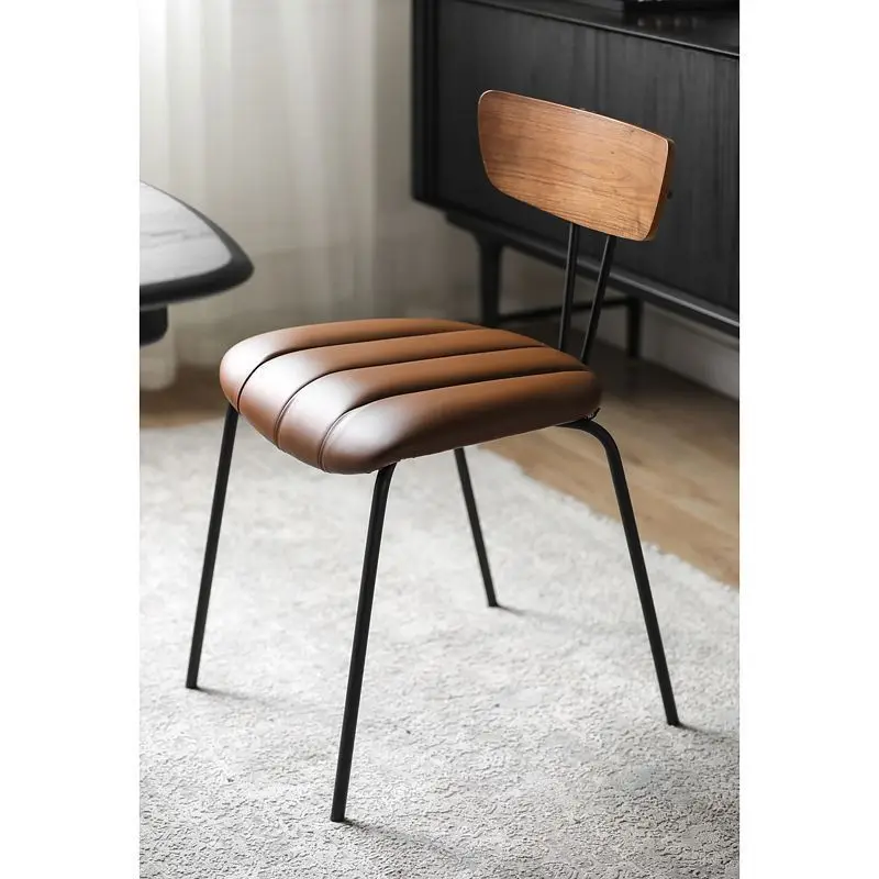 

Nordic ins simple modern light luxury dining chair home restaurant backrest soft bag chair leisure stool