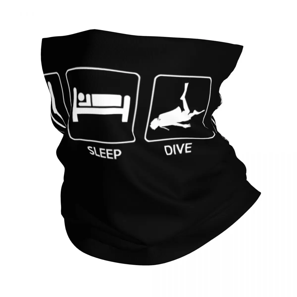 

Eat Sleep Scuba Dive Divers Bandana Neck Cover Printed Balaclavas Wrap Scarf Multi-use Headwear Fishing for Men Women Adult