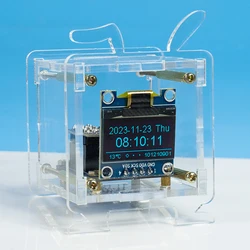 ESP826 Mini Electronic Clock Diy Kit 0.96 Inch OLED Display Support 2.4G Wifi Networking With Case Fun DIY Soldering Loose Parts