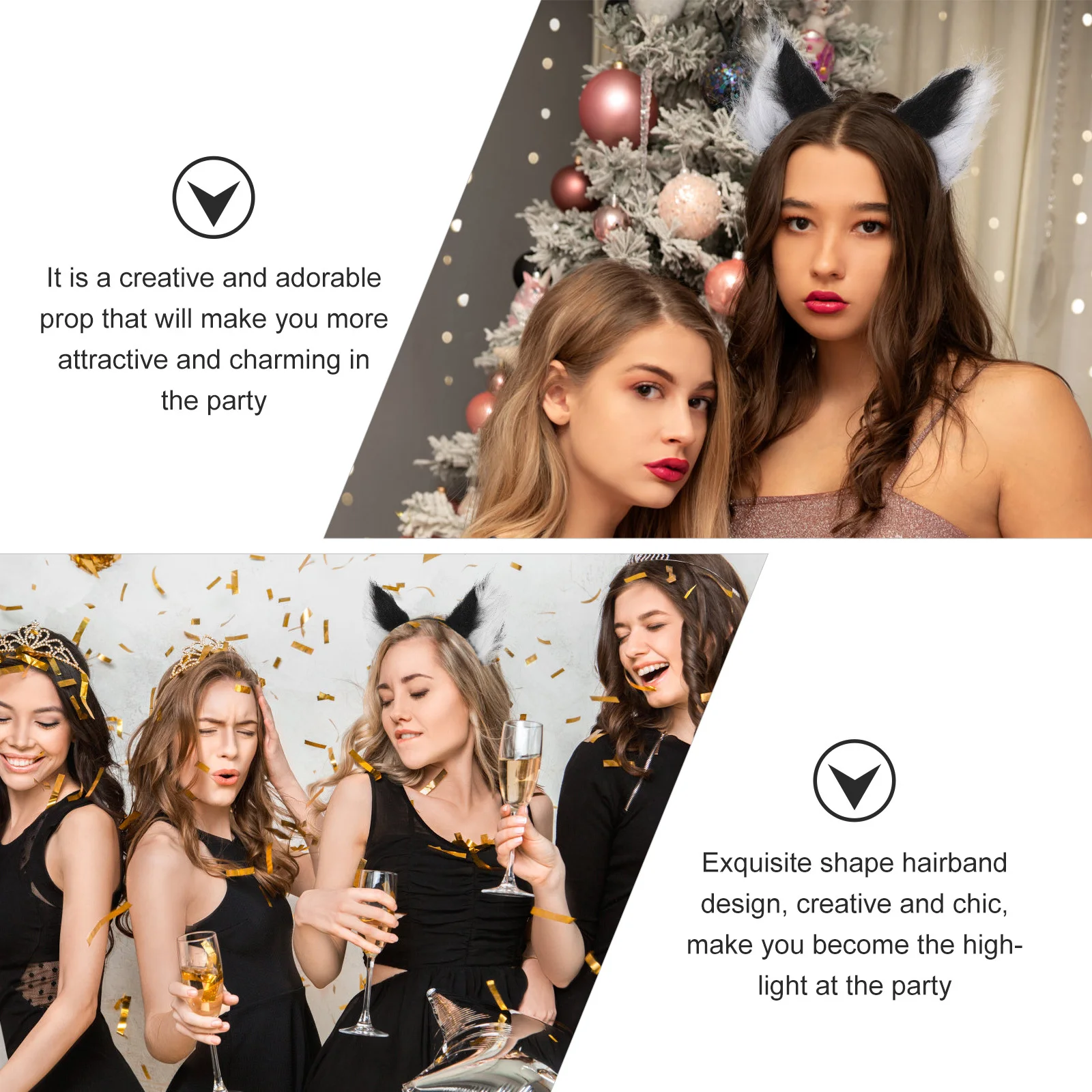 

Foxes Ear Headband Creative Delicate Cosplay Party Hair Accessory Festival Prop Costume Ornament Foxes Ear Modeling Headband