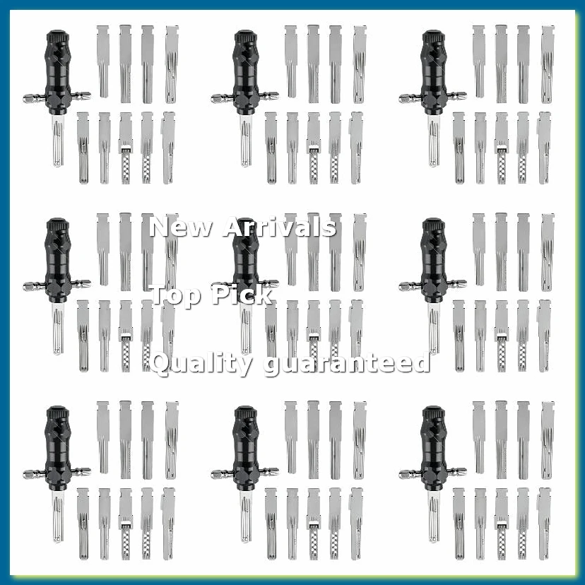 6Pack X(9-in-1 Tubular Lock Pick Set Unlocking Tool Interchangeable Stainless Steel Keys for Locksmiths DIY