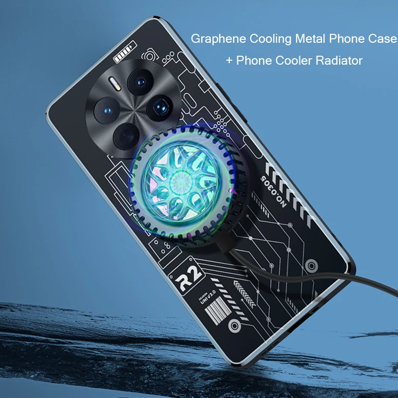 Graphene Cooling Phone Case for Huawei Mate 50 30 40 Mate50 Pro Case Phone Cooler Cooling Radiator Heat Dissipation Metal Cover