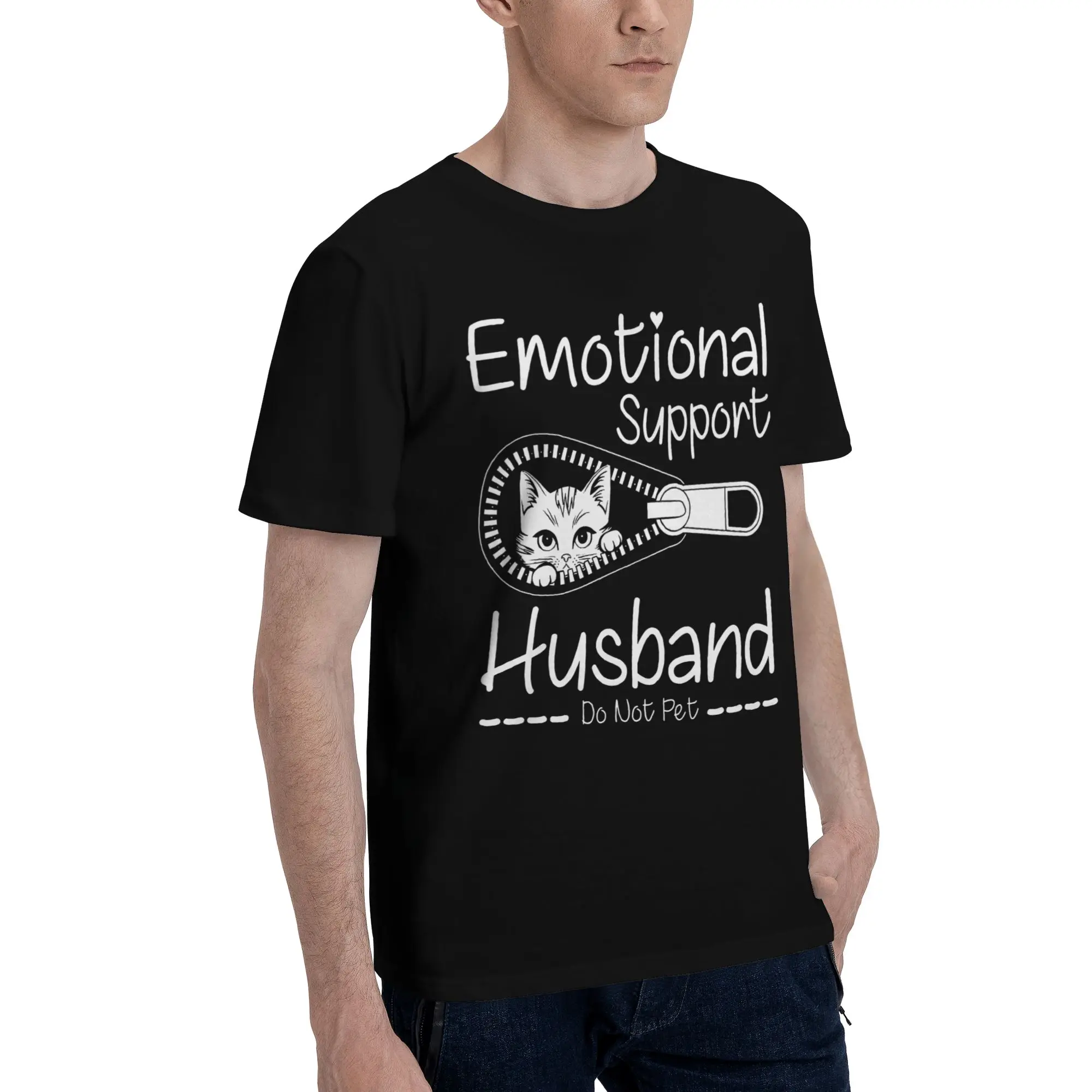 Men Women New Arrival Emotional Support Husband Do Not Pet T Shirt Tee Cotton  T-shirts Clothing