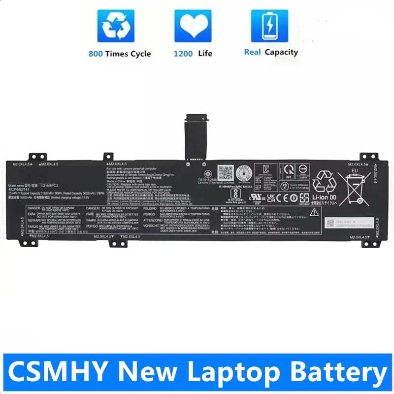 CSMHY L21M4PC3 Аккумулятор для ноутбука Lenovo Legion Y7000P R7000P Y9000K R9000P 2022 Y9000P Legion 5 15IAH7 L21B4PC0 L21M4PC2