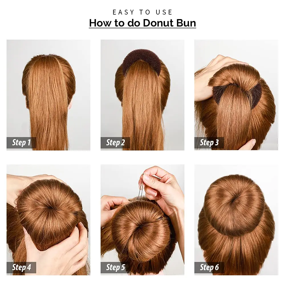 3 pçs/set donut cabelo bun maker 3 cores espuma esponja bun maker fácil anel estilo bun ferramentas de estilo de cabelo acessórios para meninas