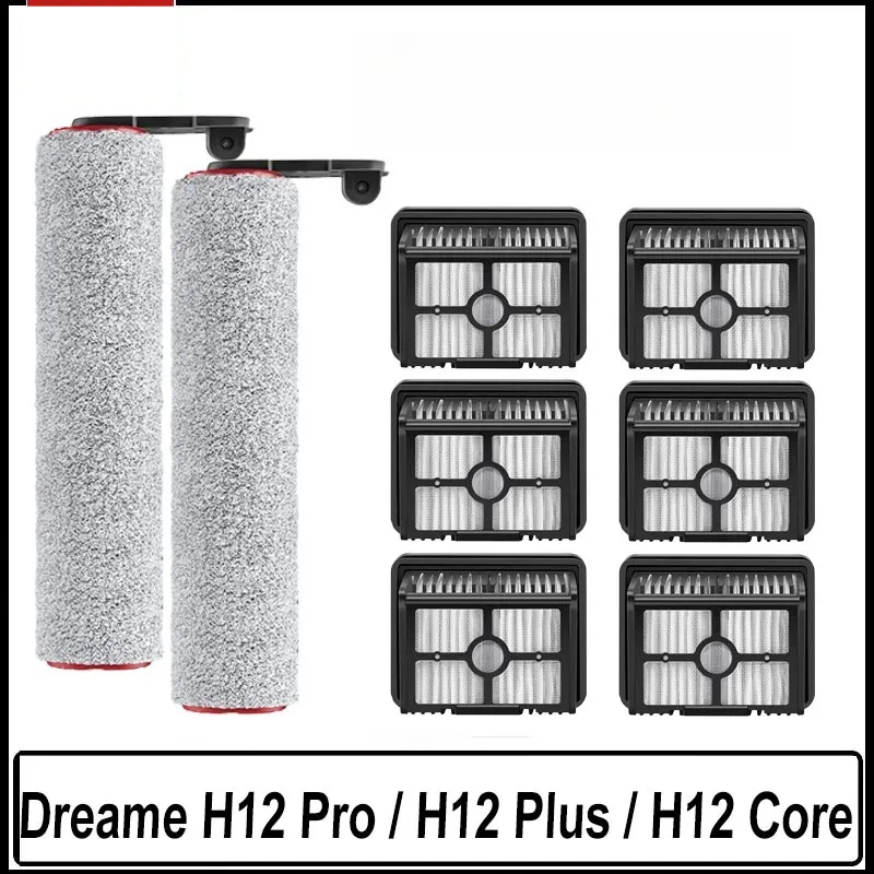 Dreame H12 Pro / H12 Plus / H12 Core Soft Brush Spare Parts Wet Dry Vacuum Cleaner Roller Hepa Filter Accessories