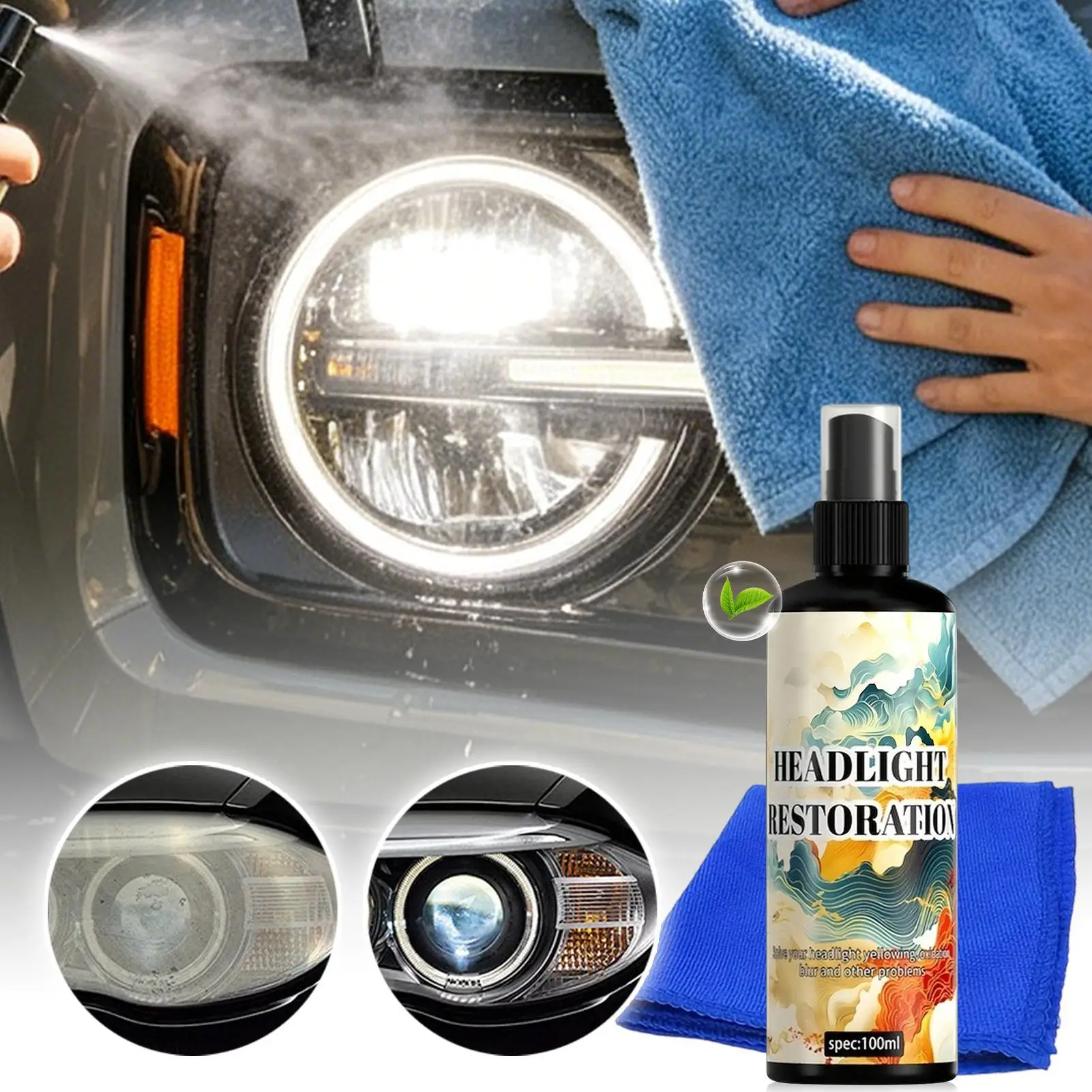 kits-de-restauracao-de-farois-automotivos-100ml-spray-reparador-de-lentes-kit-de-limpeza-e-restauracao-de-farois-para-casa-garagem-e-estacionamento
