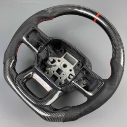 Carbon Fiber Steering Wheel for Ford Raptor F150 2021 2022 2023 2024 Custom Style Black Perforated Leather