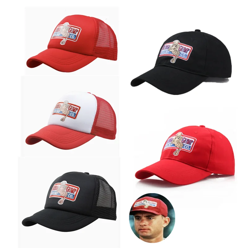 Outdoor Forrest Bubba Gump Red Cap Shrimp CO. Baseball Hat Forrest Gump Costume Cosplay Printed Embroidery Sport Hats