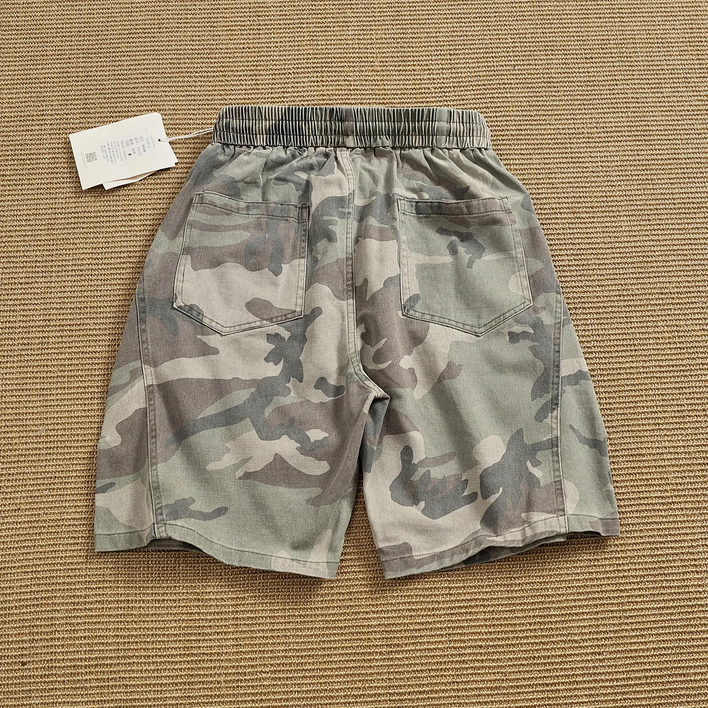 Summer washed cargo pants men's distressed retro loose straight casual shorts