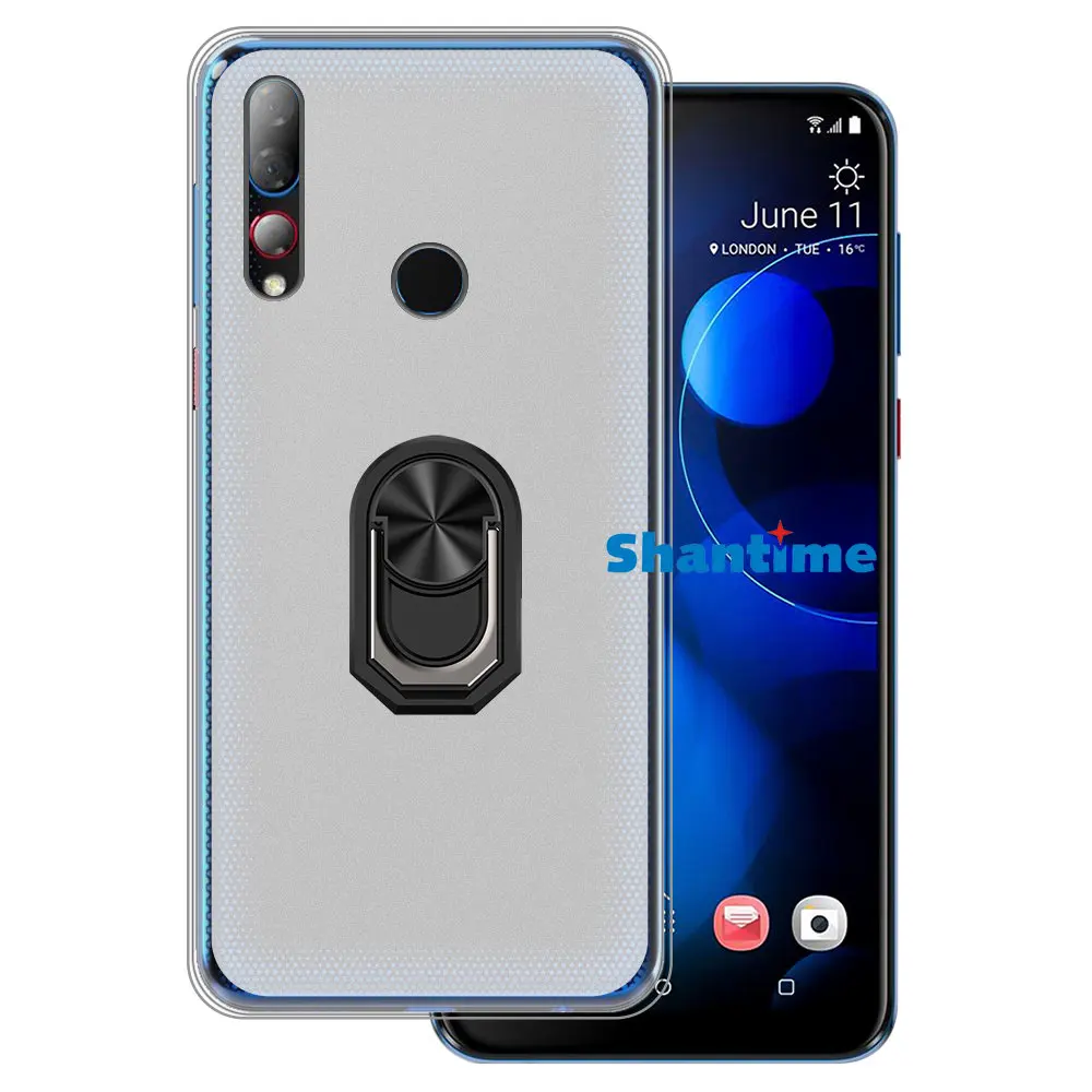 Luxury Shockproof Ring Holder For HTC Desire 19 Plus Case Soft Silicone TPU Protective Holder Cover For HTC Desire 19S