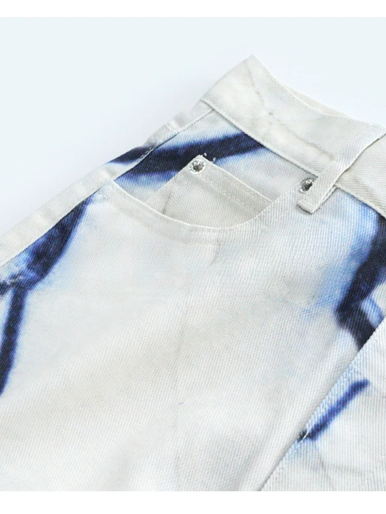 

High Waist Wide Leg Long Jeans Geometric Art Line Print Casual Sle Summer Collection Heidd S Home 2025 Summer Collection