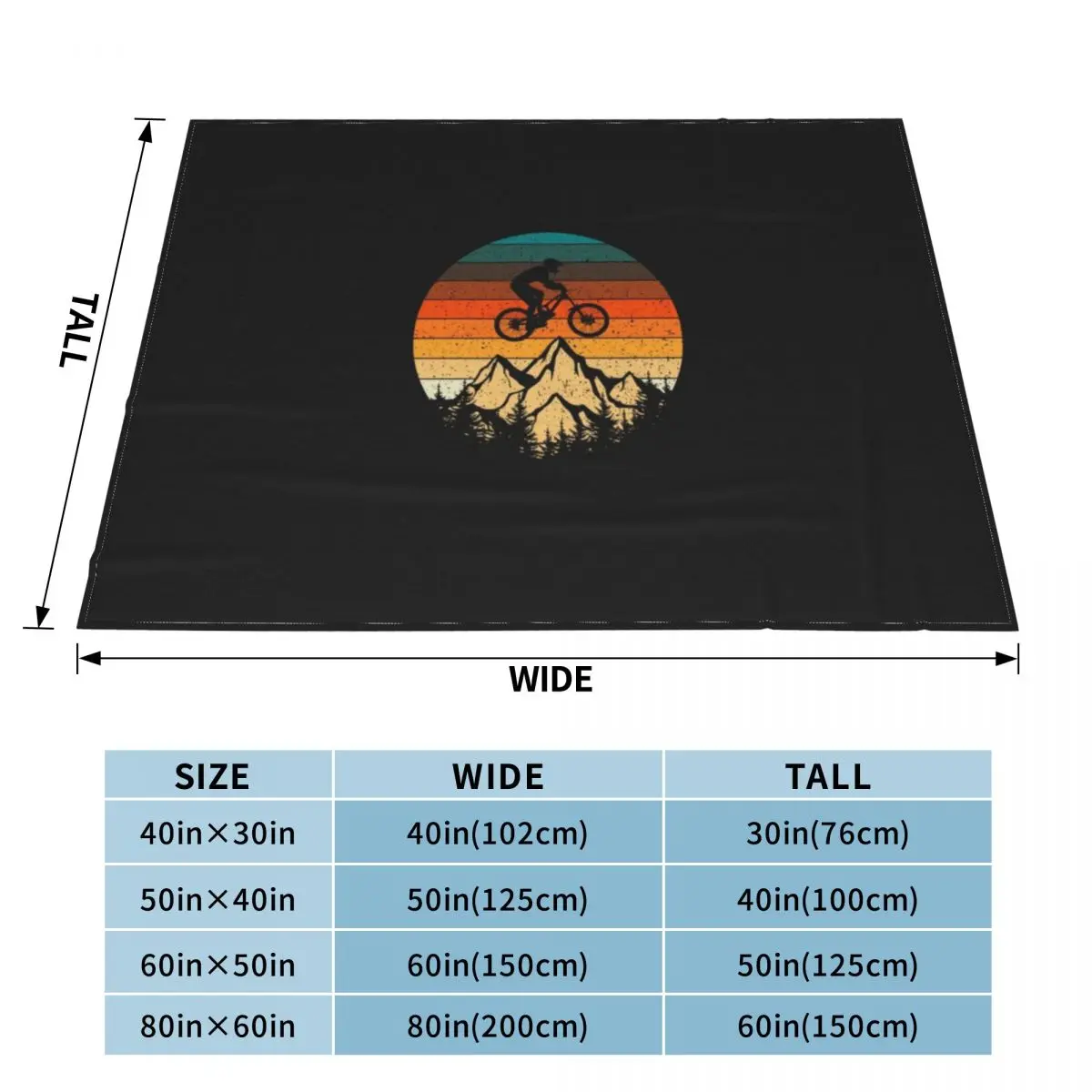 Mountainbike Downhill Retro Vintage Gift Throw Blanket Camping Blanket Soft Big Blanket Flannel Blanket