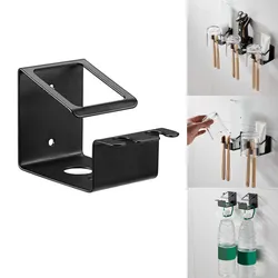 Self-adhesive Wall Mount Stainless Steel Toothbrush Holder Punch-free Toothpaste Organizer Mouthwash Cup Stand Bathroom Tools