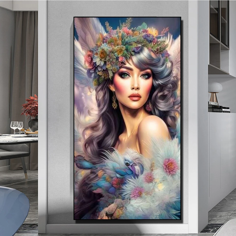 Fantasy Woman DIY 5D Diamond Painting Fairy Kits Full Round Square Diamond Mosaic Embroidery Elf Cross Stitch Kit Home Decor