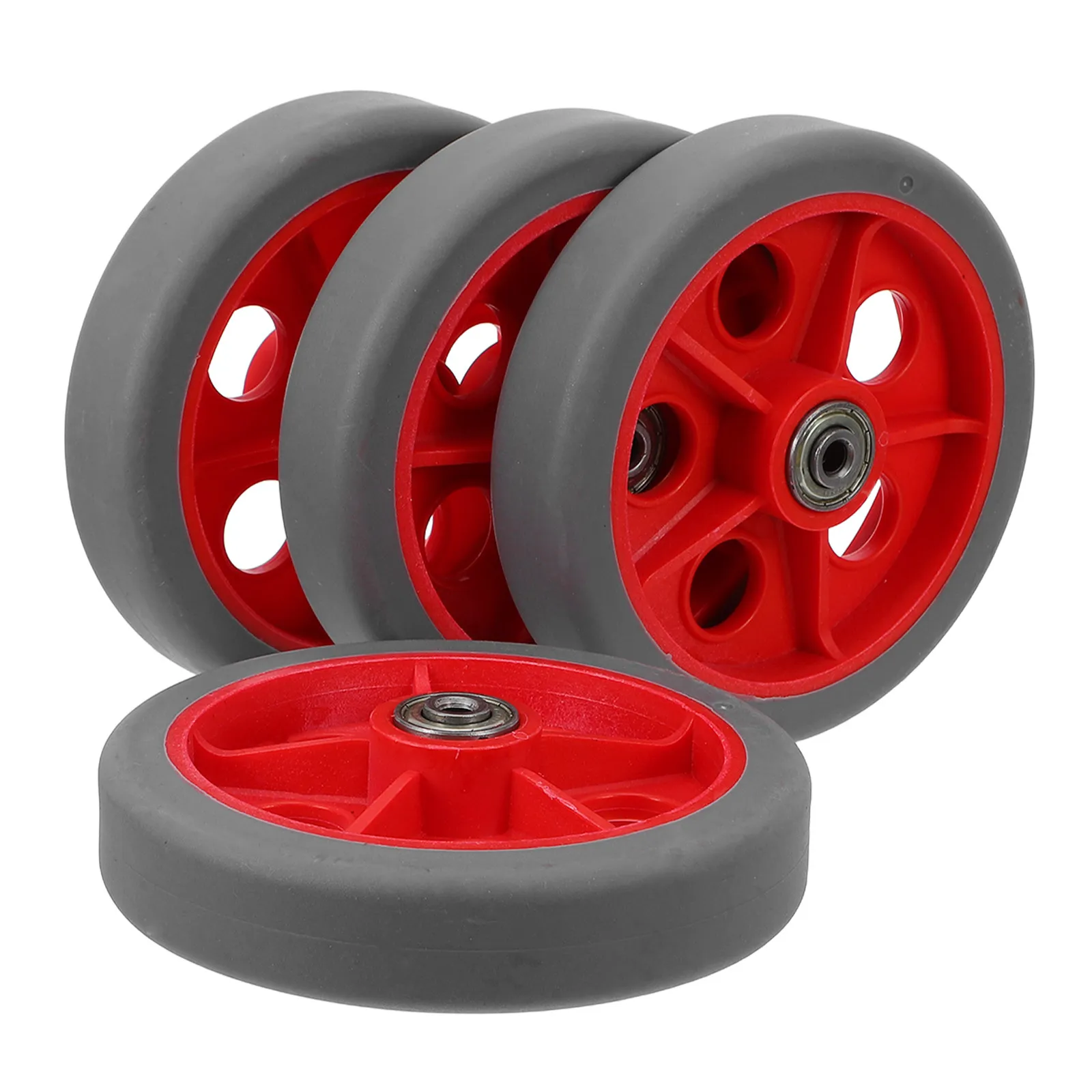 4PCS 5 Inch Replacement Wheels For Shopping Cart Silent Casters Universal Replacement Wheels For Folding Utility Trolley