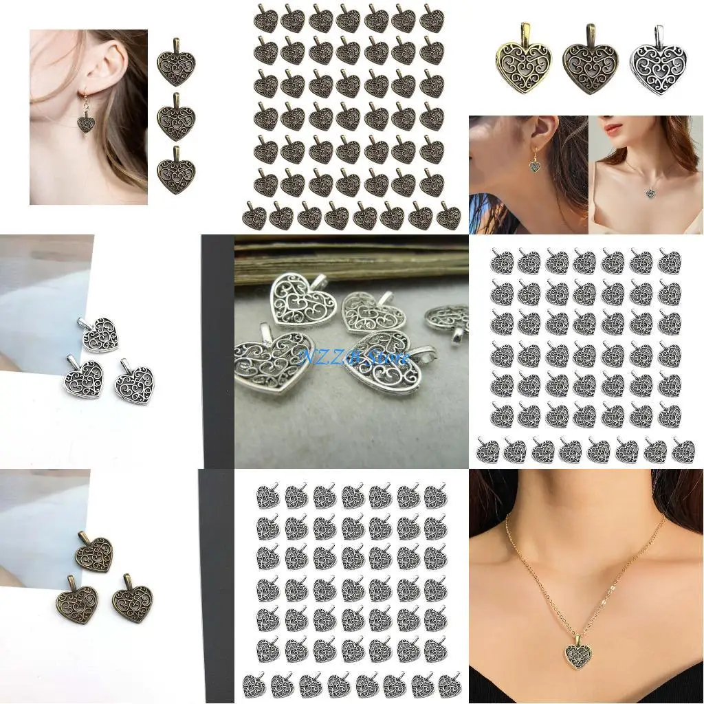 

T21F уникальный винтажный шарм в форме сердца, ювелирный аксессуар, подарок для нее своими руками