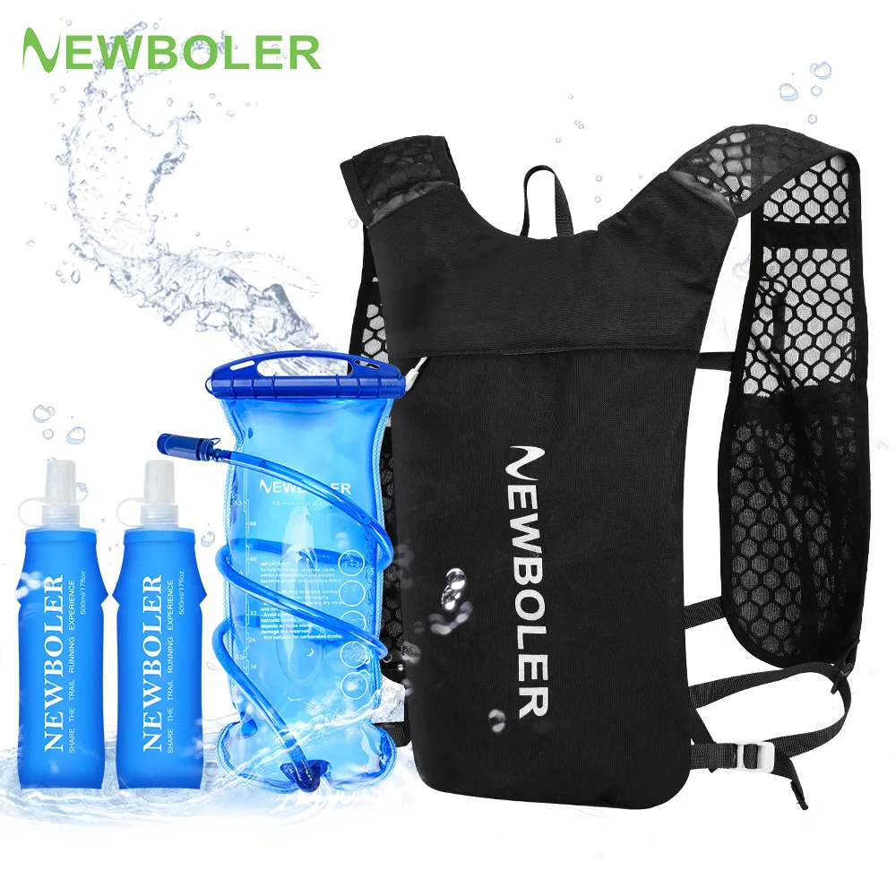 NEWBOLER Breathable Hydration Vest Trail Running กระเป๋าเป้สะพายหลังน้ําหนักเบาขี่จักรยาน Run Jogging Marathon กระเป๋าเป้สะพายหลังขี่ปีนเขากระเป๋า